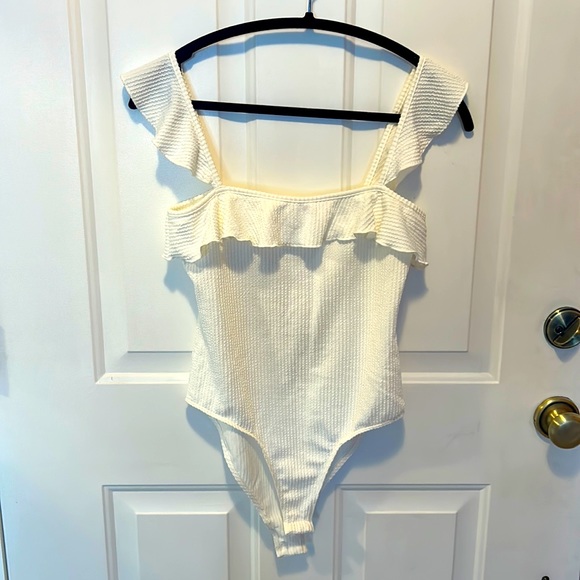 Caution To The Wind Tops - White bodysuit